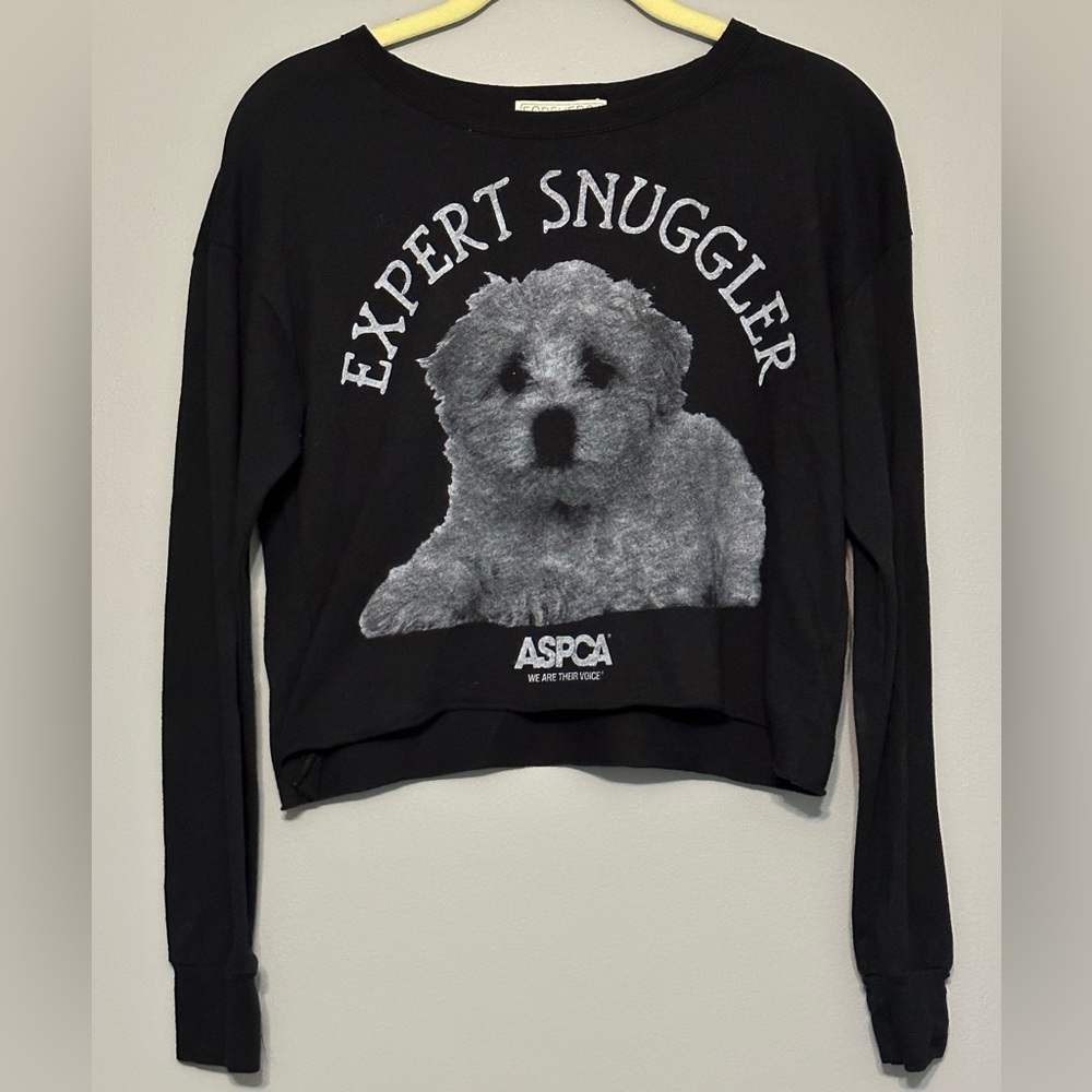 Forever 21 x ASPCA “expert snuggler” dog long sleeve crop top